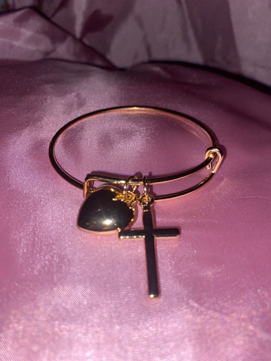Heart Cross bangle