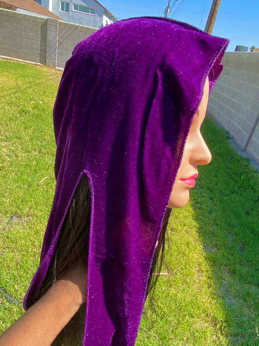 Purple velvet durag